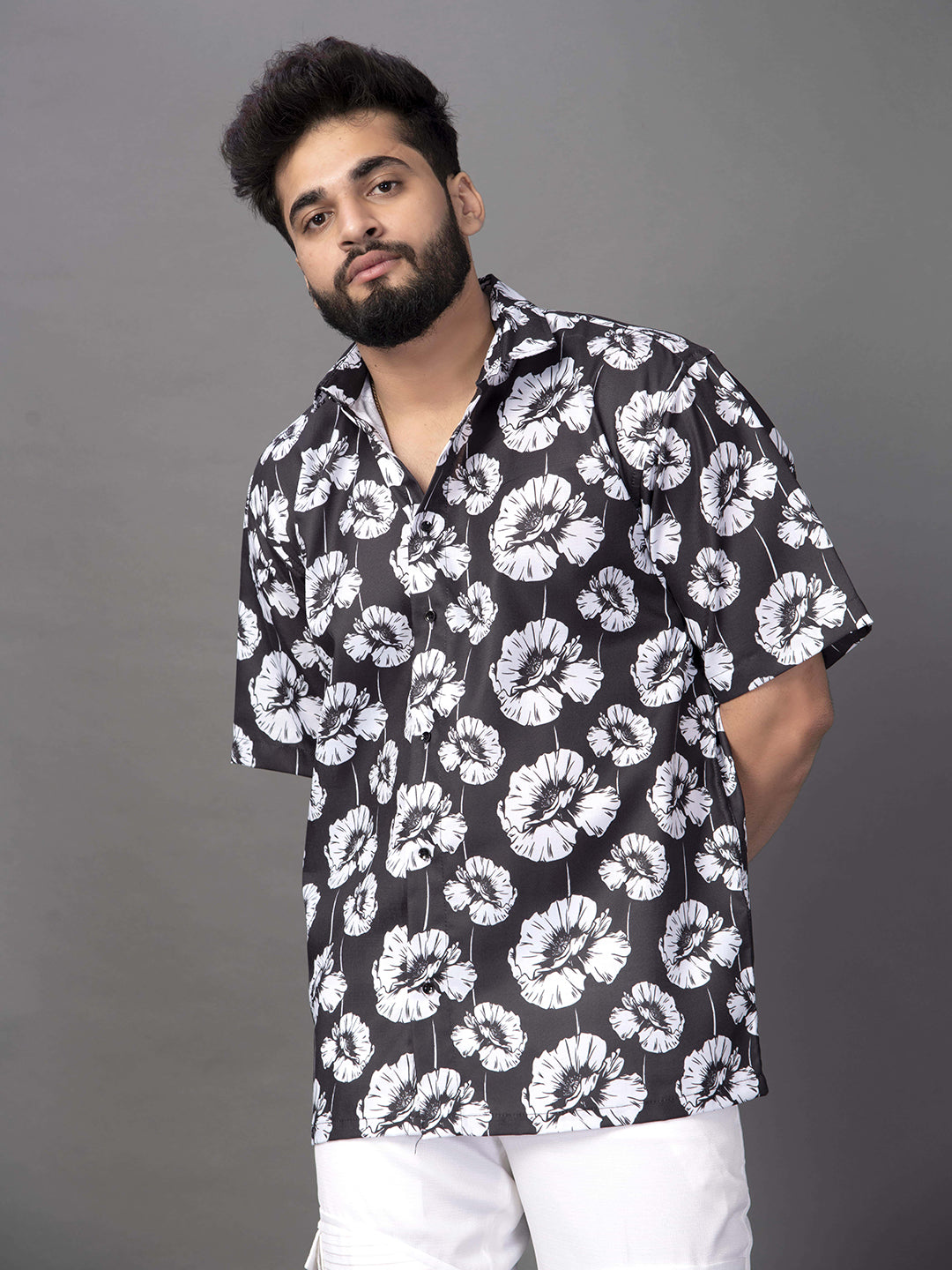 BOWLIFESTYLE Cotton Blend Regular Fit Printed Half Sleeves Men's Casual Shirt