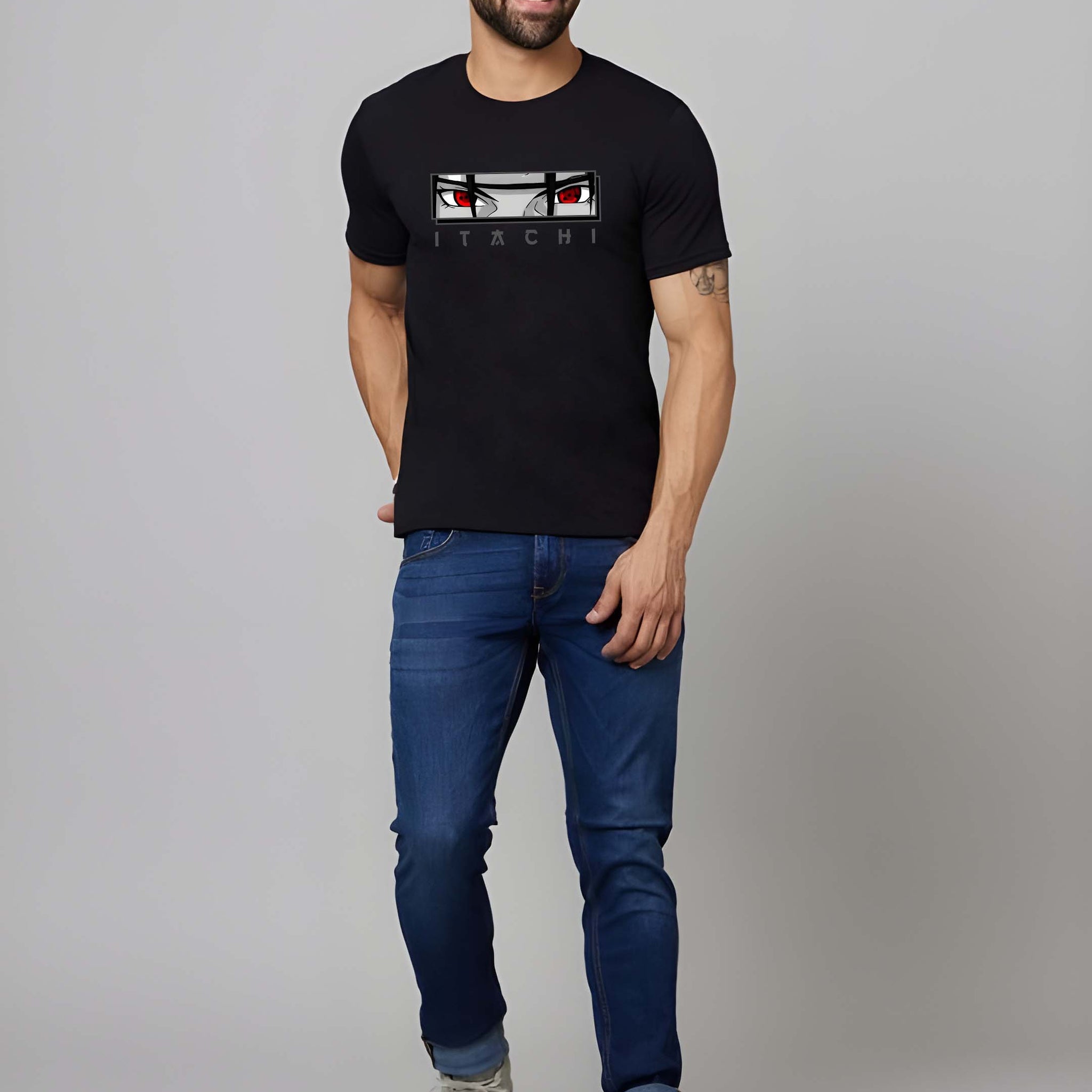 Black Cotton Graphic Printed T-Shirt by Kaido - Everyday Essentials for Casual Comfort