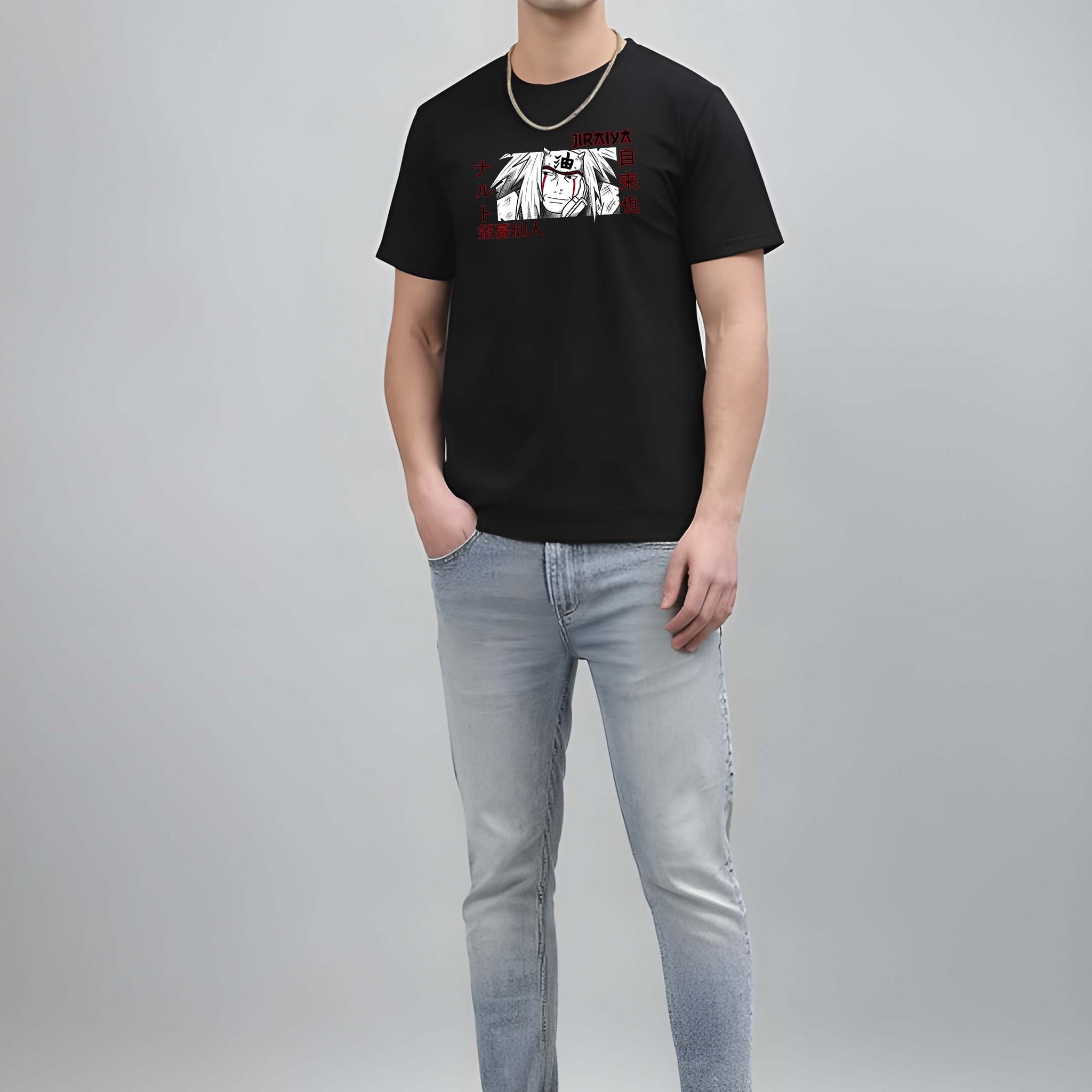 Black Cotton Graphic Printed T-Shirt by Kaido - Everyday Essentials for Casual Comfort