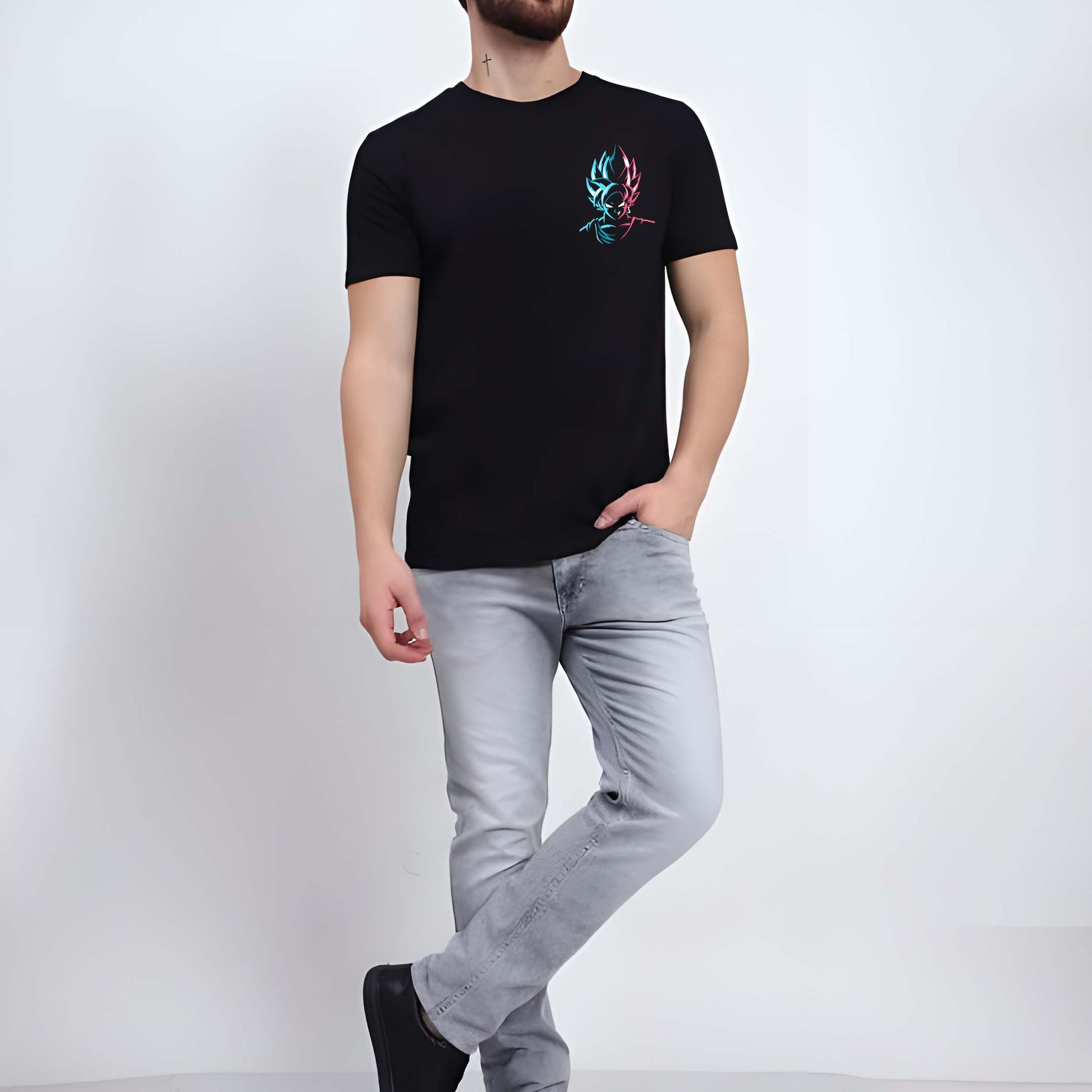 Black Cotton Graphic Printed T-Shirt by Kaido - Everyday Essentials for Casual Comfort