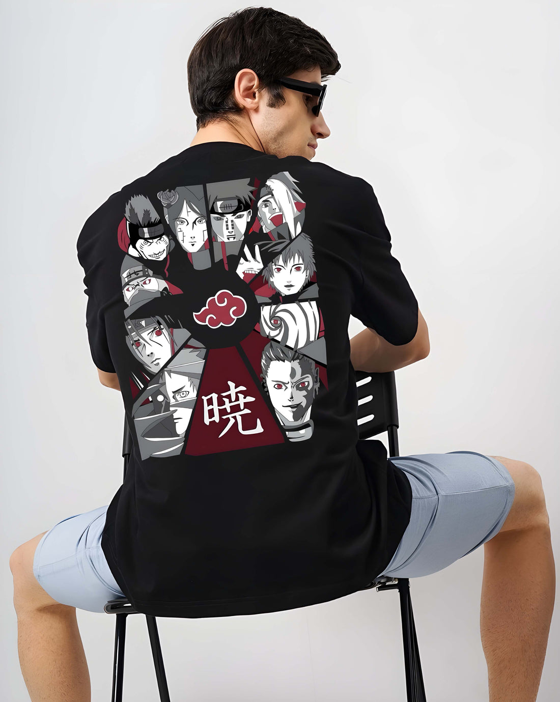 Black Cotton Graphic Printed Oversized T-Shirt for Men | Kaido Men Casual Wear