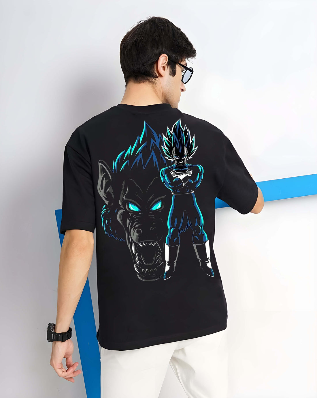 Black Cotton Graphic Printed Oversized T-Shirt for Men | Kaido Men Casual Wear