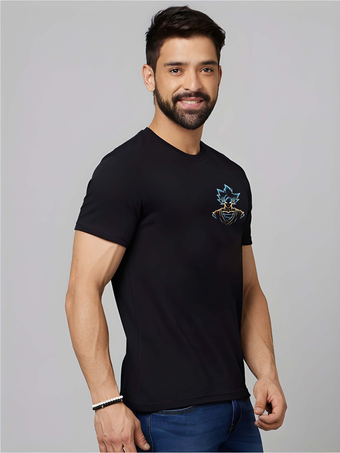 Black Cotton Graphic Printed T-Shirt by Kaido - Everyday Essentials for Casual Comfort