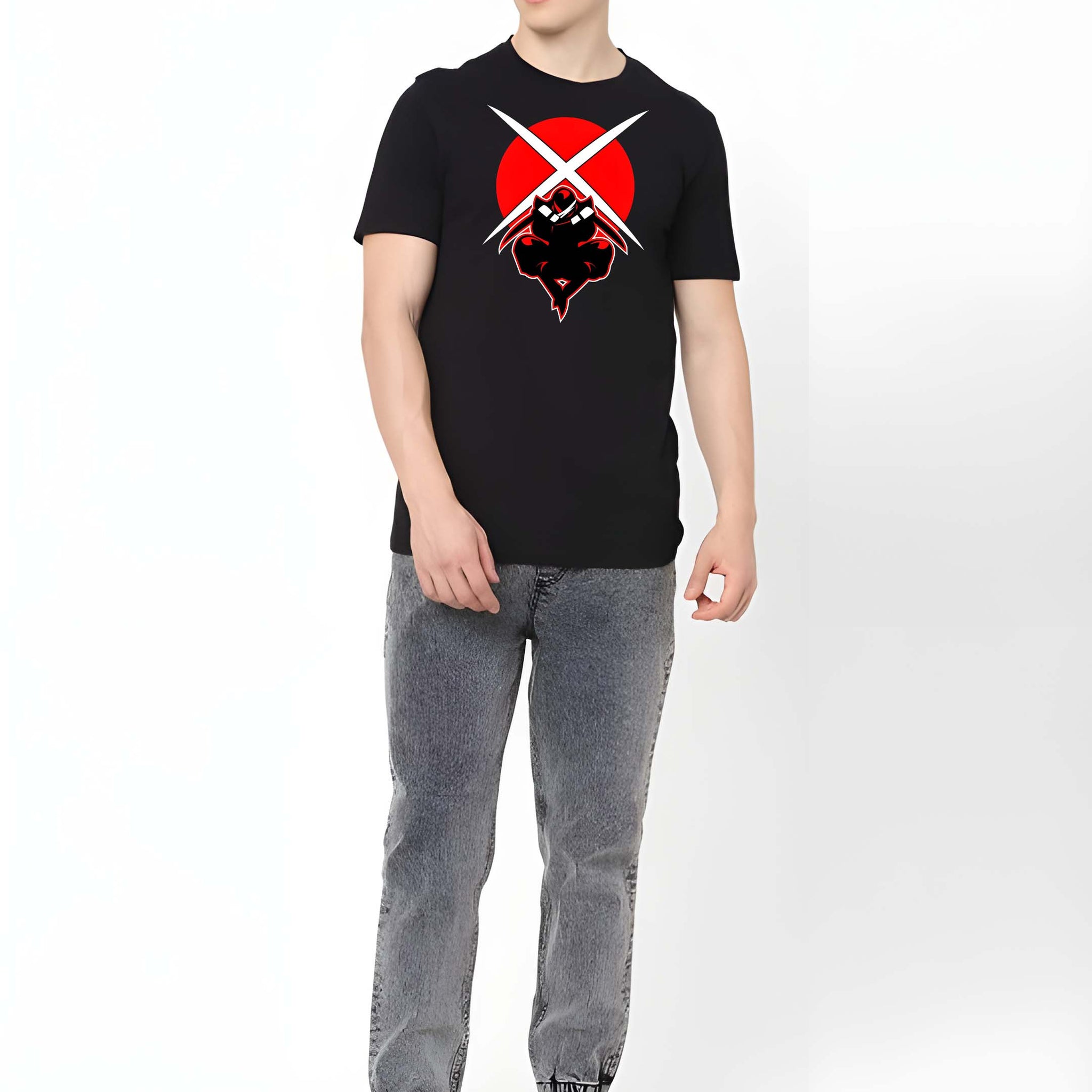 Black Cotton Graphic Printed T-Shirt by Kaido - Everyday Essentials for Casual Comfort