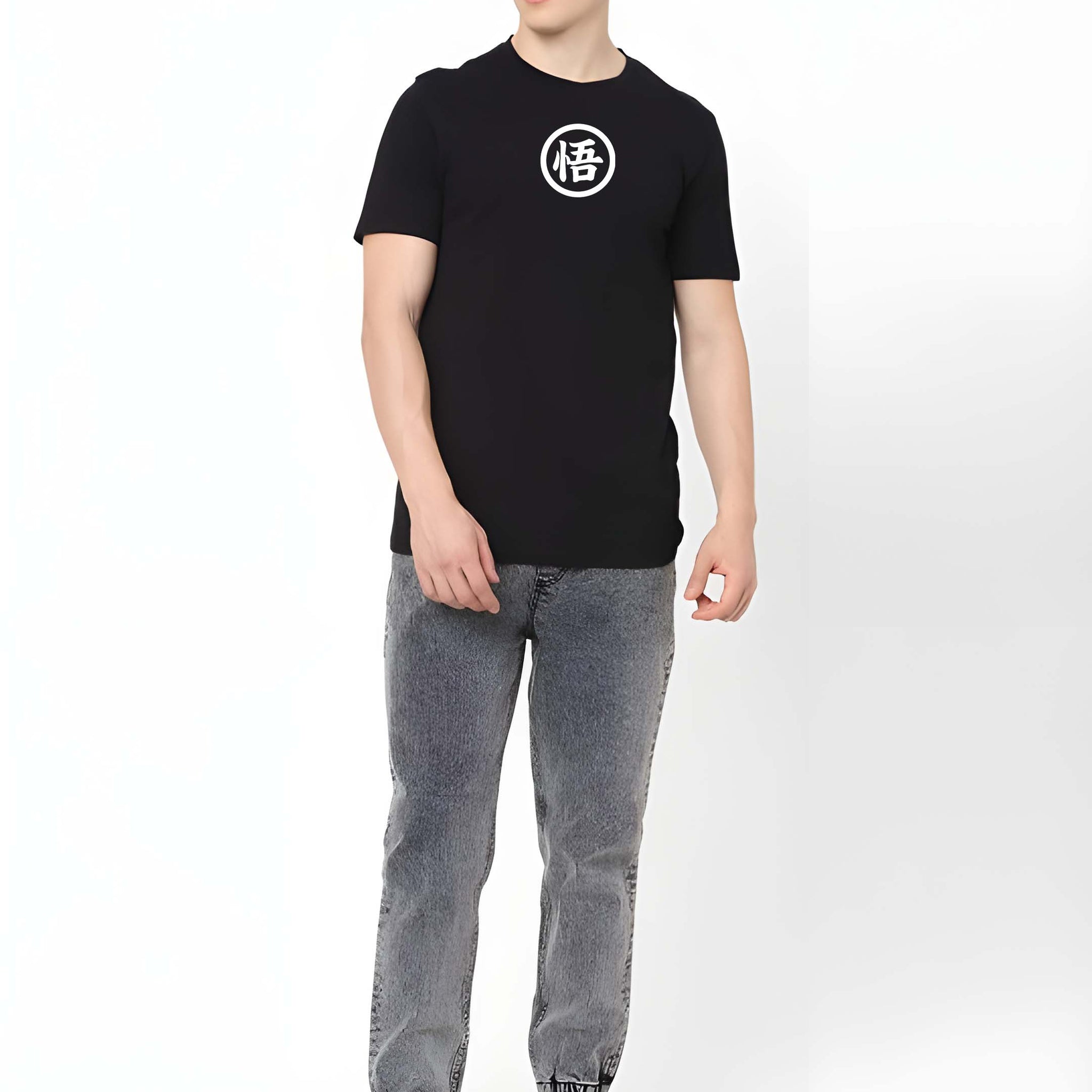 Black Cotton Graphic Printed T-Shirt by Kaido - Everyday Essentials for Casual Comfort