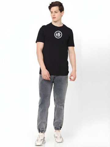 Black Cotton Graphic Printed T-Shirt by Kaido - Everyday Essentials for Casual Comfort