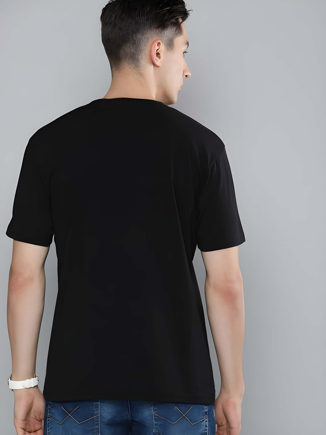 Black Cotton Graphic Printed T-Shirt by Kaido - Everyday Essentials for Casual Comfort