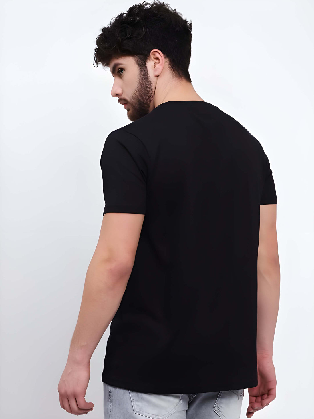 Black Cotton Graphic Printed T-Shirt by Kaido - Everyday Essentials for Casual Comfort