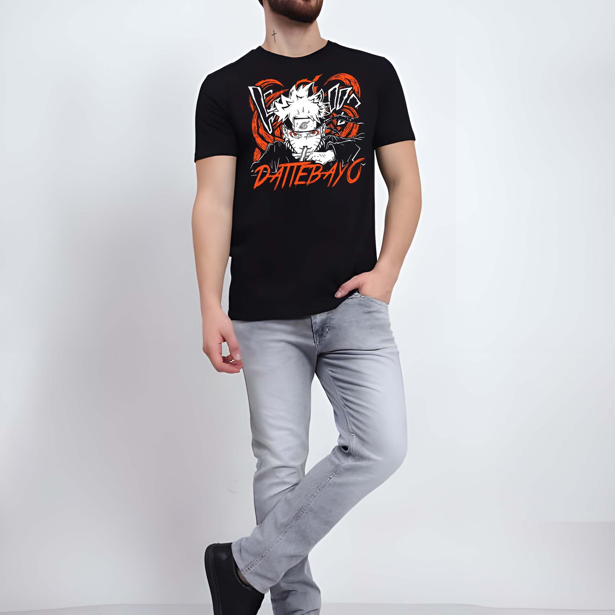 Black Cotton Graphic Printed T-Shirt by Kaido - Everyday Essentials for Casual Comfort