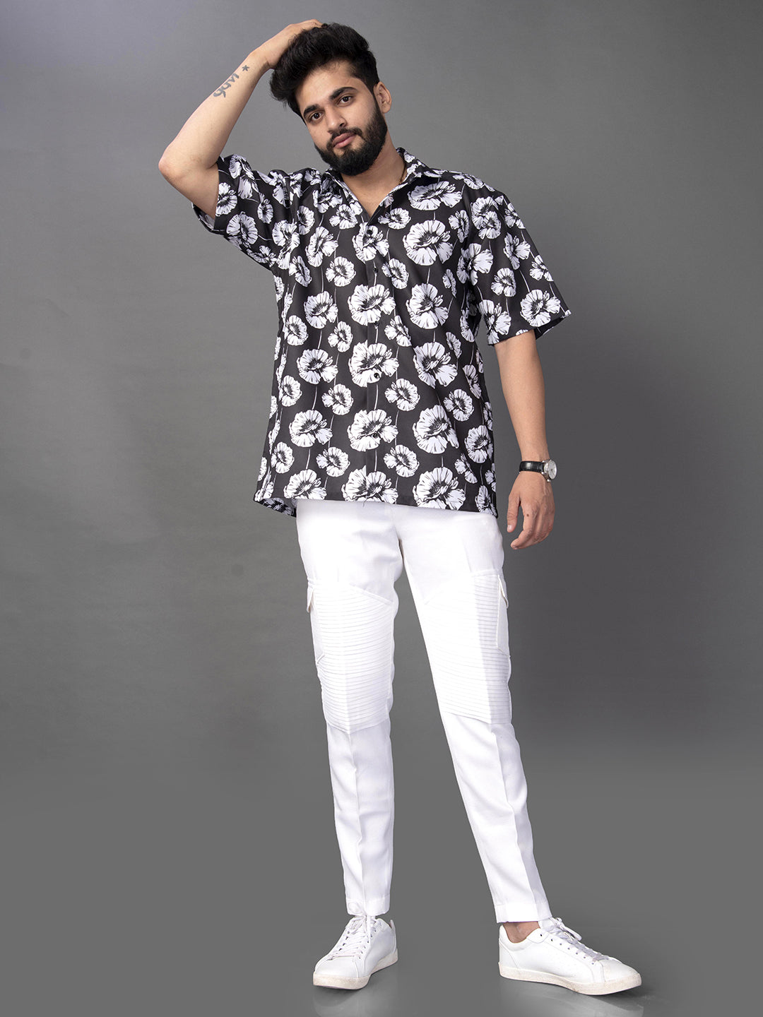 BOWLIFESTYLE Cotton Blend Regular Fit Printed Half Sleeves Men's Casual Shirt