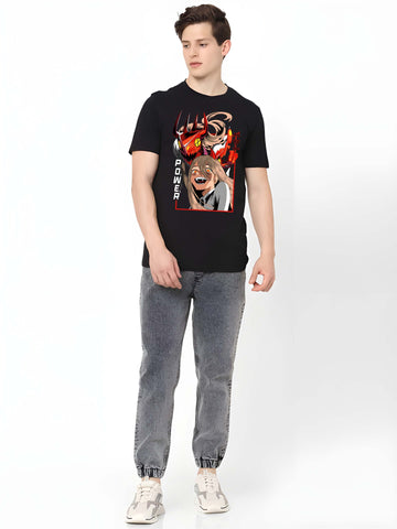 Black Cotton Graphic Printed T-Shirt by Kaido - Everyday Essentials for Casual Comfort