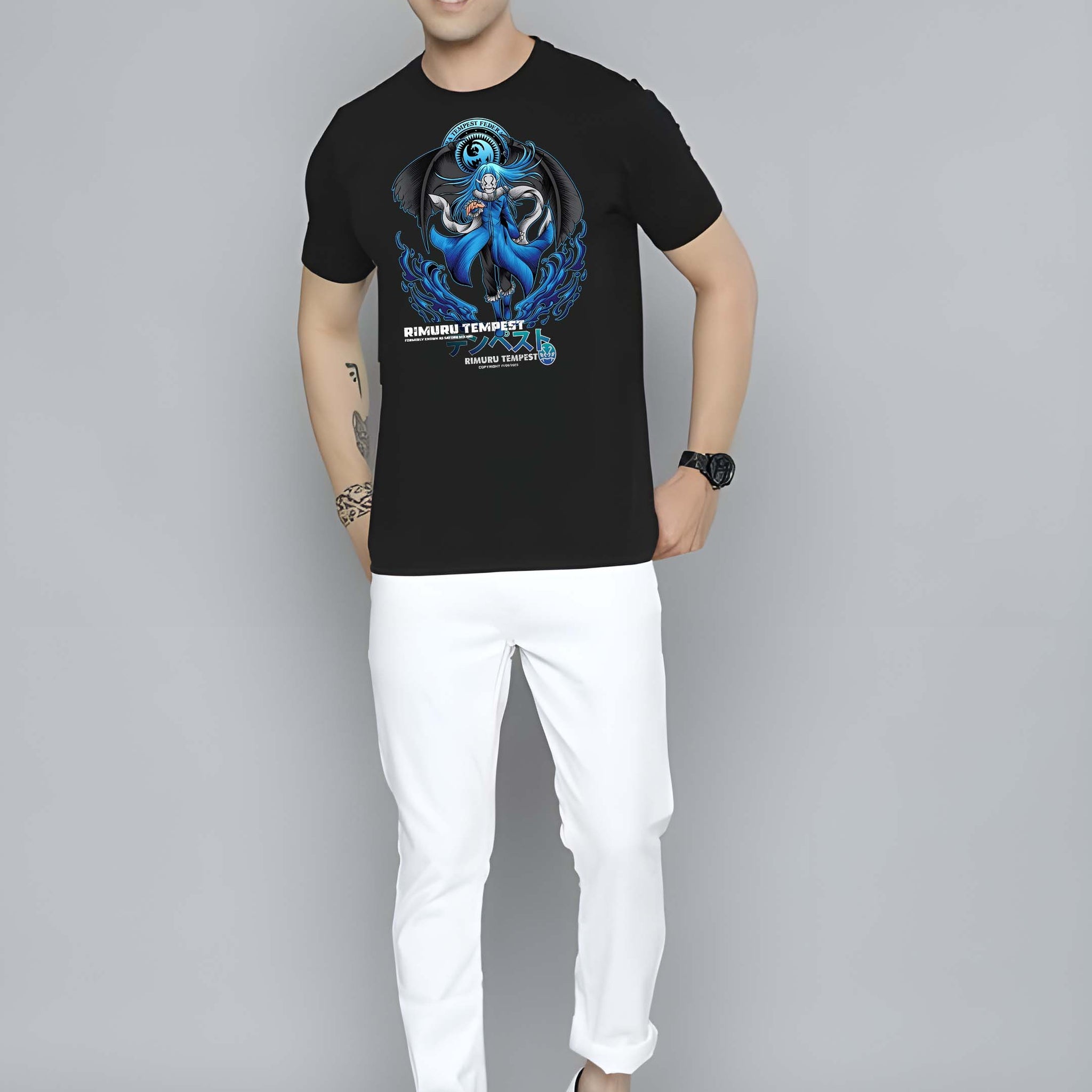 Black Cotton Graphic Printed T-Shirt by Kaido - Everyday Essentials for Casual Comfort