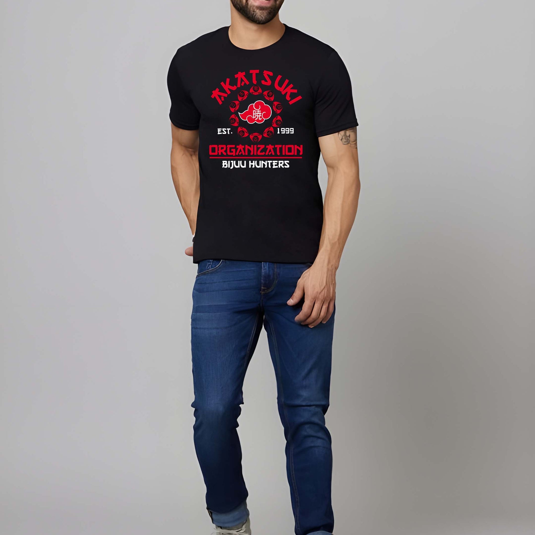 Black Cotton Graphic Printed T-Shirt by Kaido - Everyday Essentials for Casual Comfort