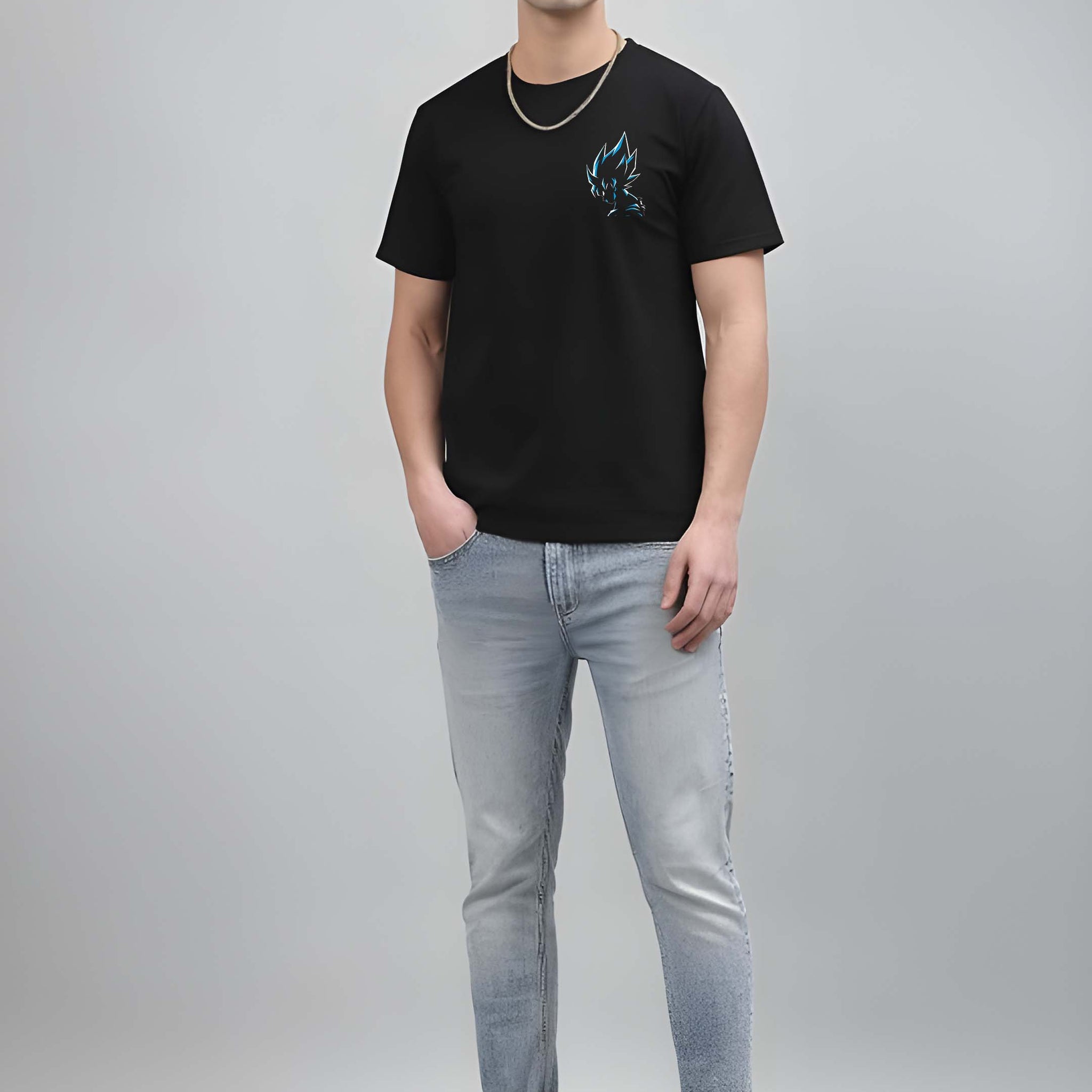 Black Cotton Graphic Printed T-Shirt by Kaido - Everyday Essentials for Casual Comfort