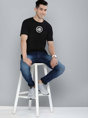 Black Cotton Graphic Printed T-Shirt by Kaido - Everyday Essentials for Casual Comfort