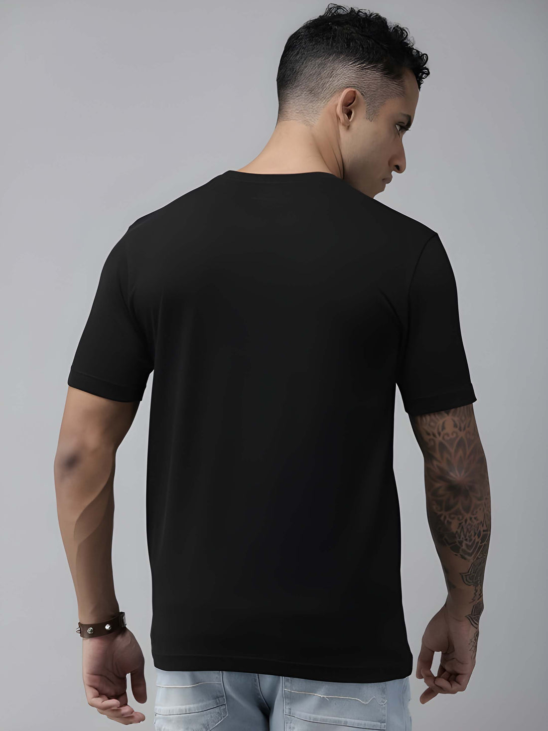 Black Cotton Graphic Printed T-Shirt by Kaido - Everyday Essentials for Casual Comfort