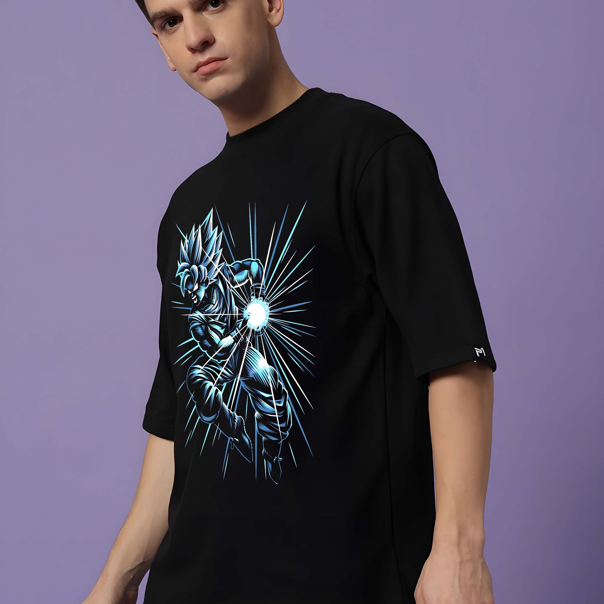 Black Cotton Graphic Printed Oversized T-Shirt for Men | Kaido Men Casual Wear