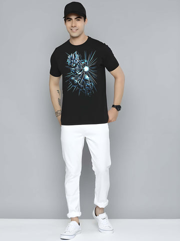 Black Cotton Graphic Printed T-Shirt by Kaido - Everyday Essentials for Casual Comfort