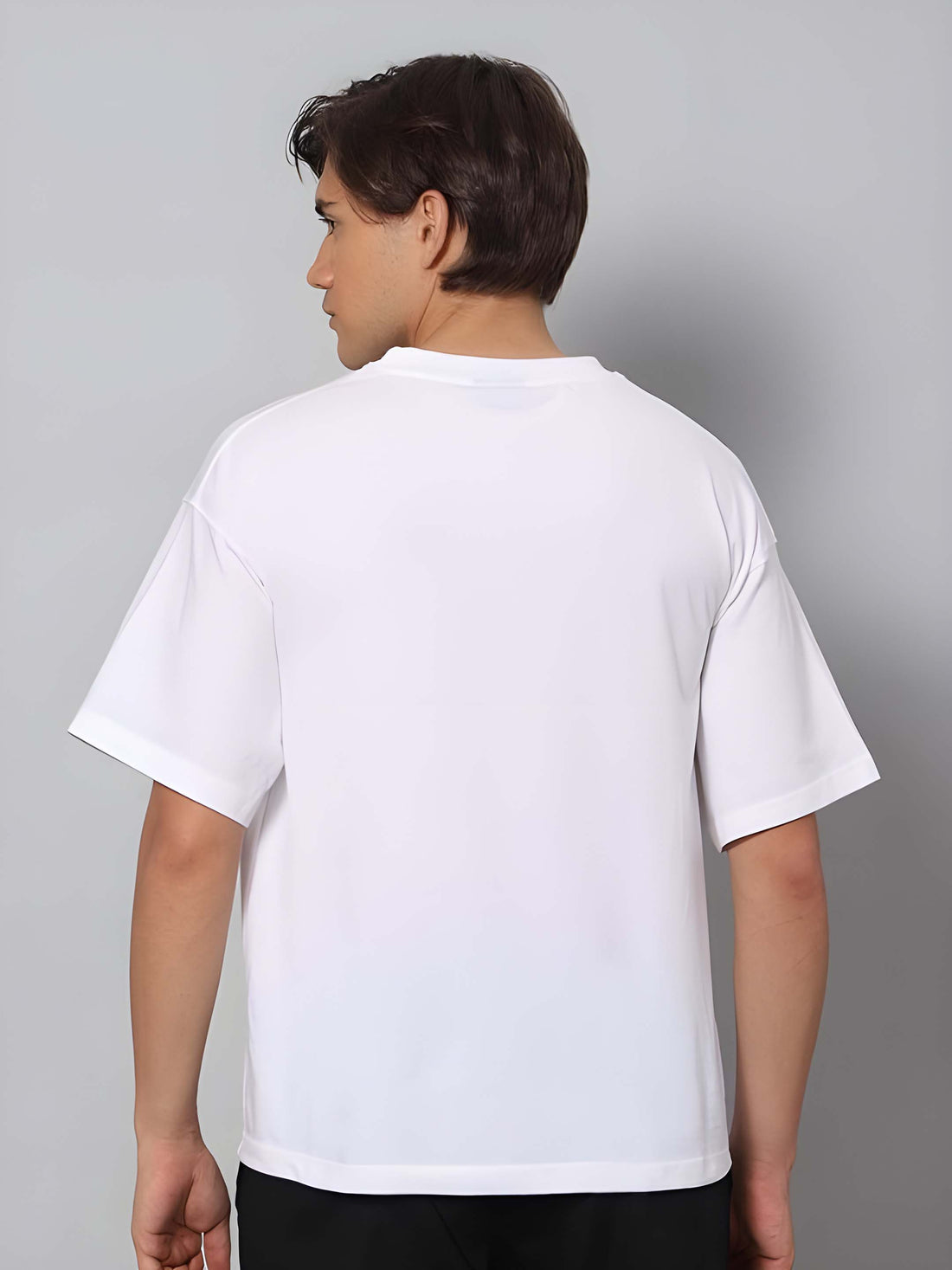 Kaido Men White Pure Cotton Over Size Printed Stylish T-Shirt