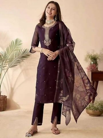 Heavy Kurta Set Chanderi Silk Kurti Set