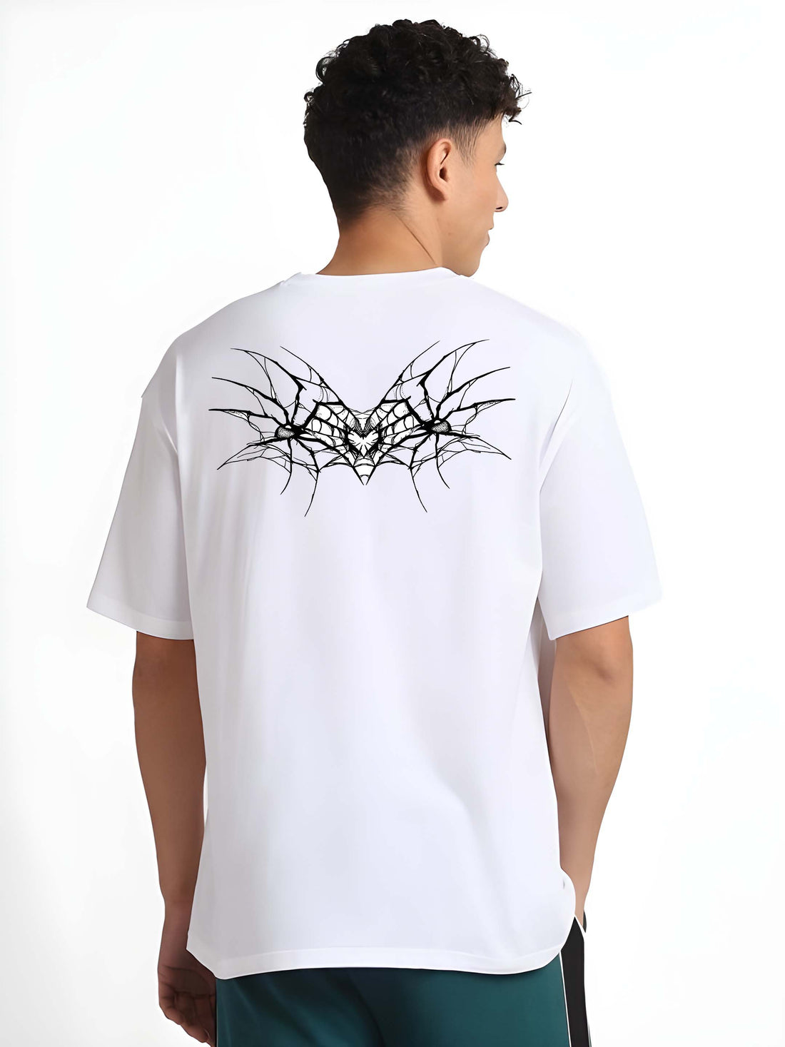 Kaido Men White Pure Cotton Over Size Printed Stylish T-Shirt