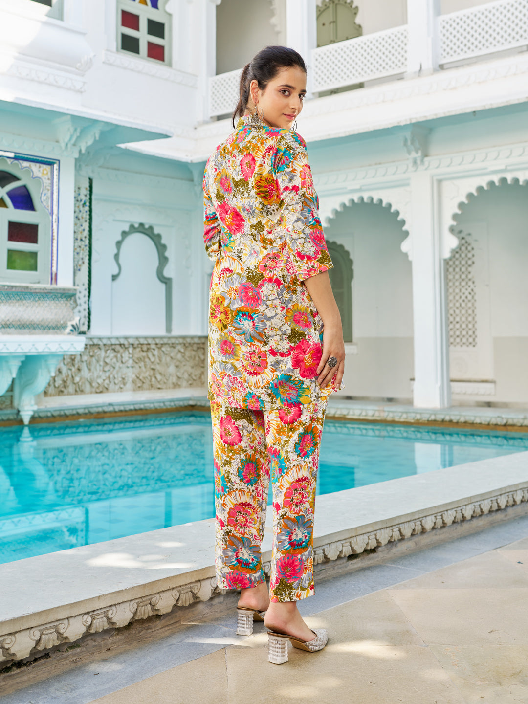 Floral Printed Rayon Co-Ords Set for Women | Vibe Vision