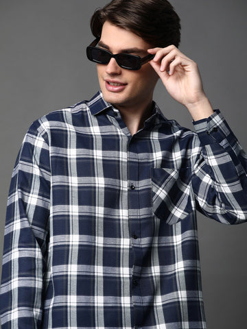 BOWLIFESTYLE Cotton Blend Regular Fit Checks Full Sleeves Men's Casual Shirt