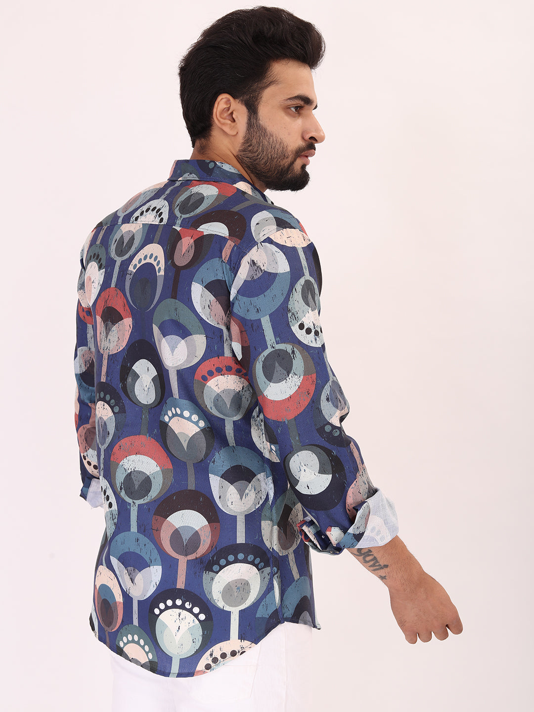 BOWLIFESTYLE Cotton Blend Regular Fit Printed Full Sleeves Men's Casual Shirt.