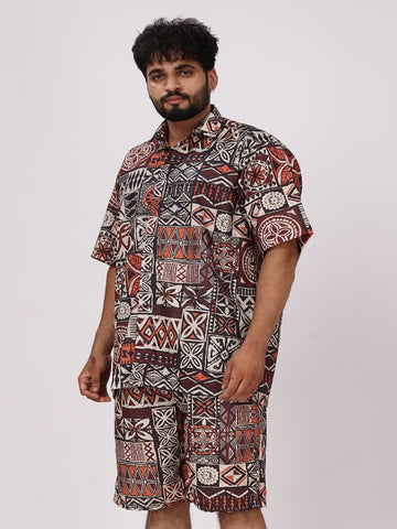 BOWLIFESTYLE Brown-Multi Cotton Blend Printed Co-ord Set