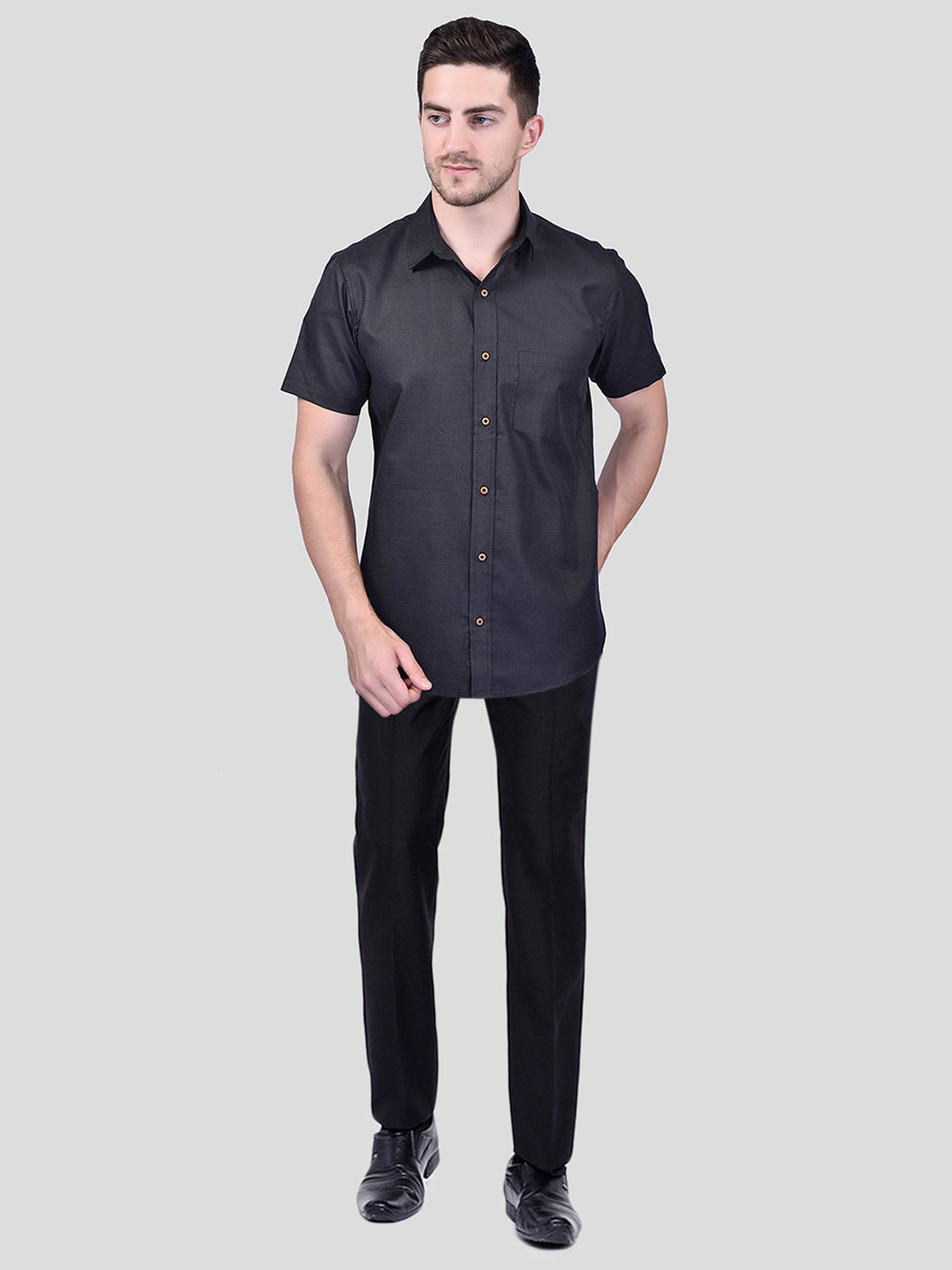 Black Cotton Linen Shirt - Stylish & Comfortable | PRINTCULTR