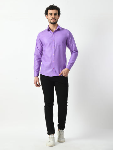 Purple Cotton Linen Solid Shirt for Men - Stylish & Comfy | PRINTCULTR