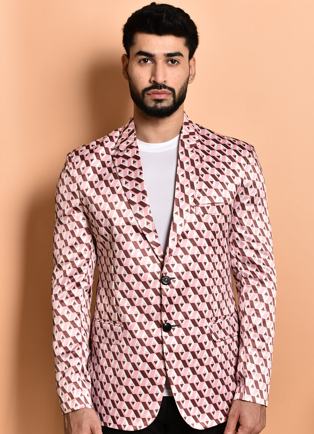 BOWLIFESTYLE Multi Cotton Blend Printed Blazer