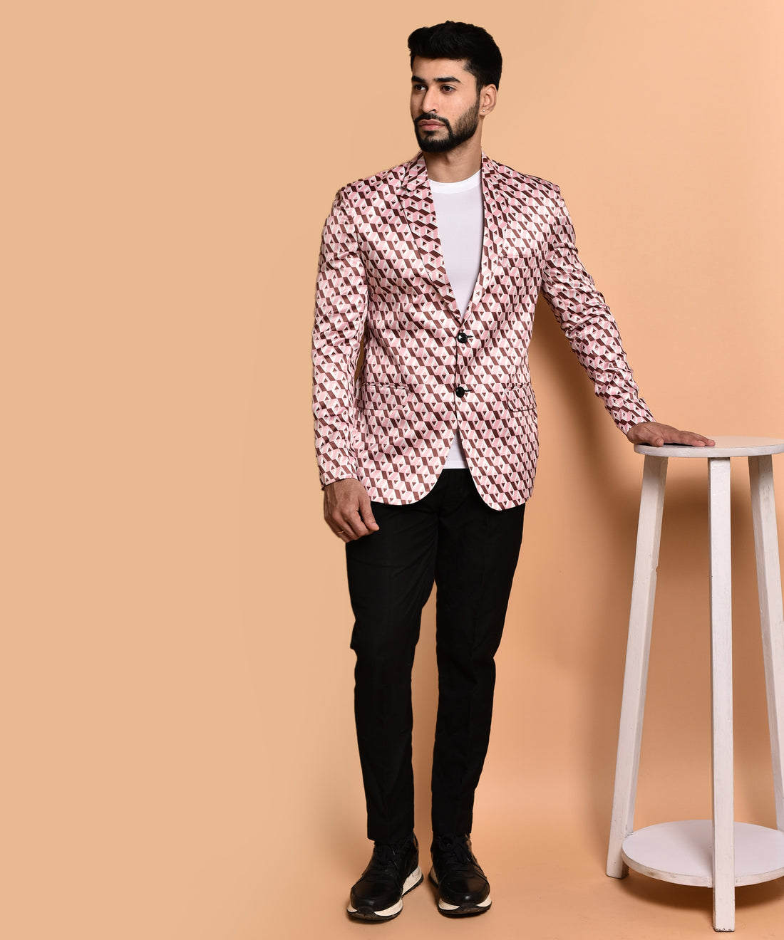 BOWLIFESTYLE Multi Cotton Blend Printed Blazer