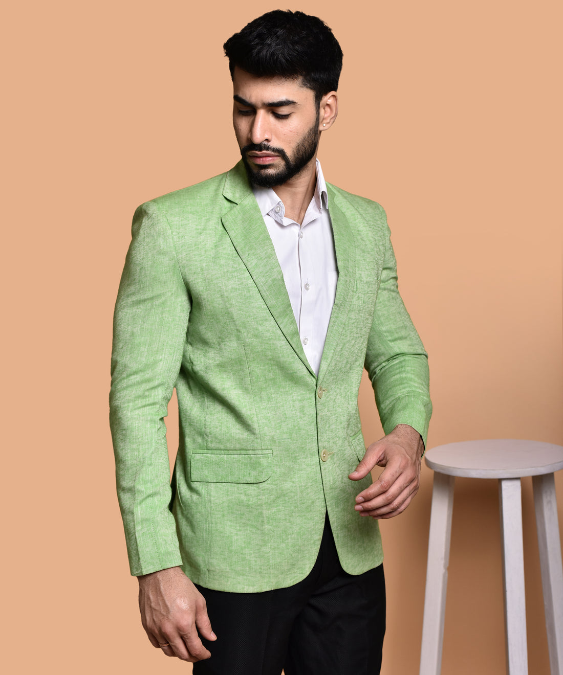 BOWLIFESTYLE Pista Cotton Blend Solid Blazer