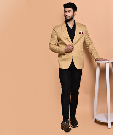 BOWLIFESTYLE Chiku Cotton Blend Solid Blazer