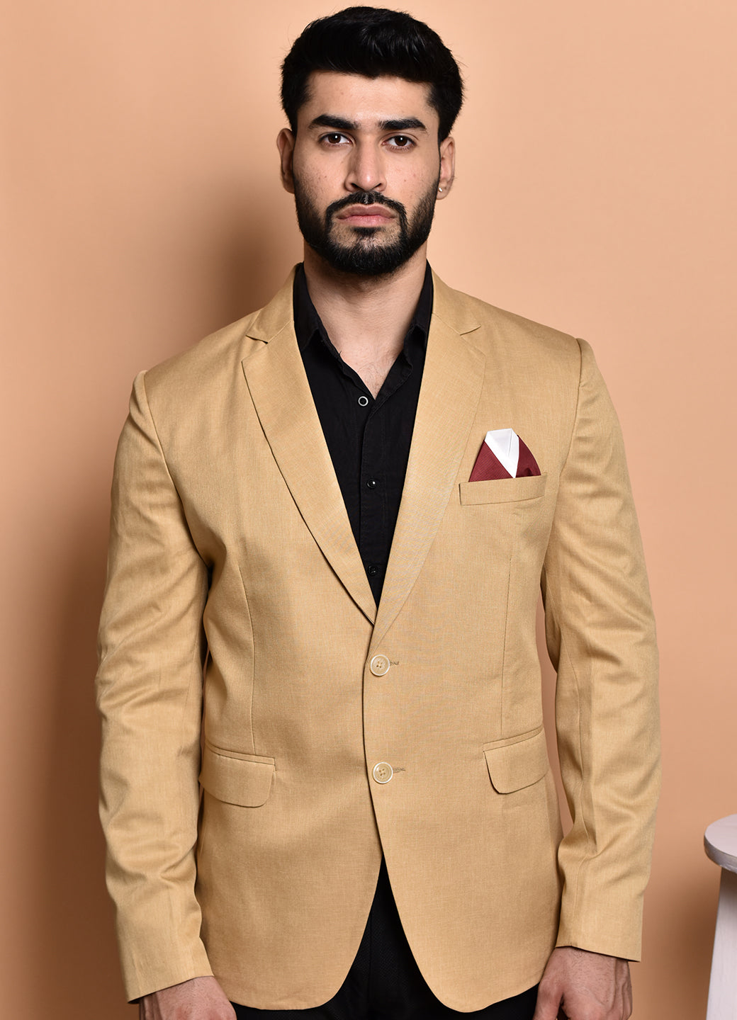 BOWLIFESTYLE Chiku Cotton Blend Solid Blazer