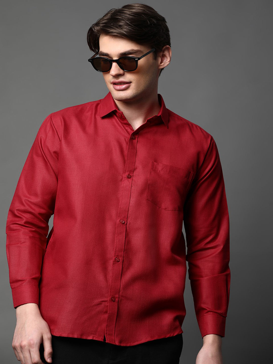 BOWLIFESTYLE Cotton Blend Regular Fit Solids Full Sleeves Men's Casual Shirt