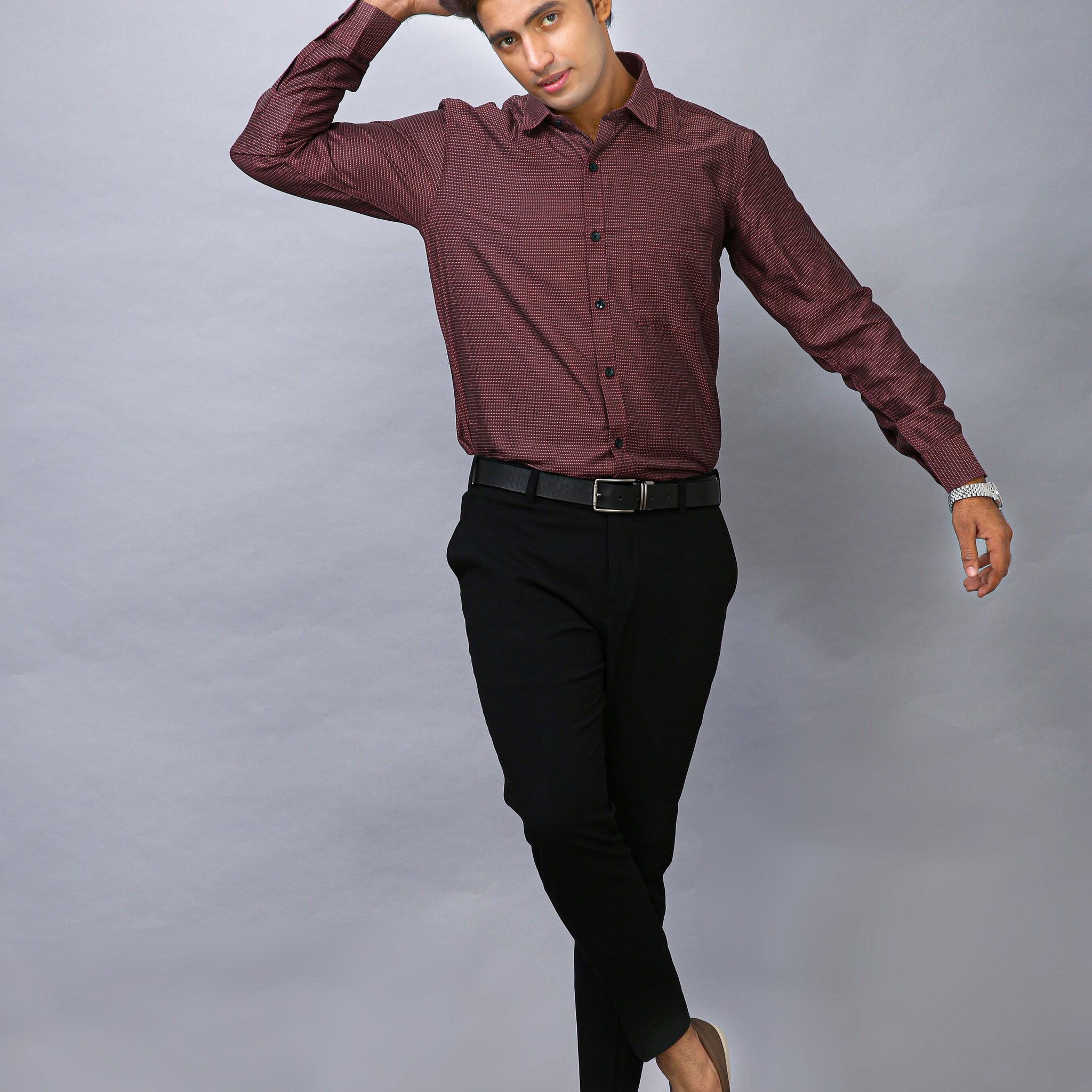 Coffee Brown Men's Polyester Solid Shirt - Stylish & Durable | BOWLIFESTYLE