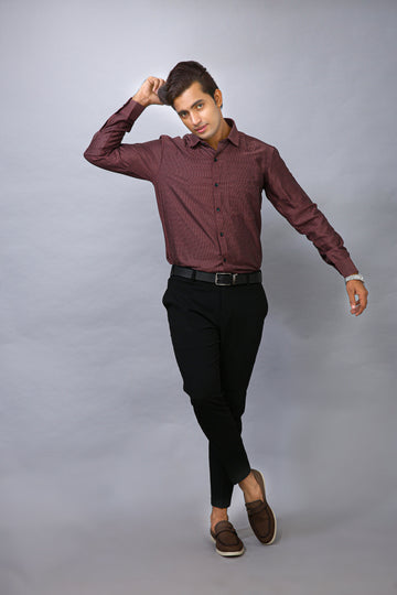 Coffee Brown Men's Polyester Solid Shirt - Stylish & Durable | BOWLIFESTYLE