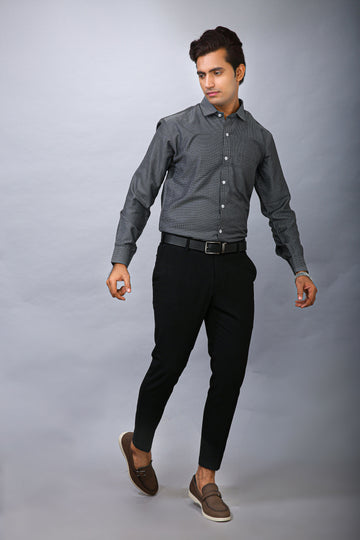 Grey Men's Polyester Solid Shirt - Stylish & Comfortable | BOWLIFESTYLE