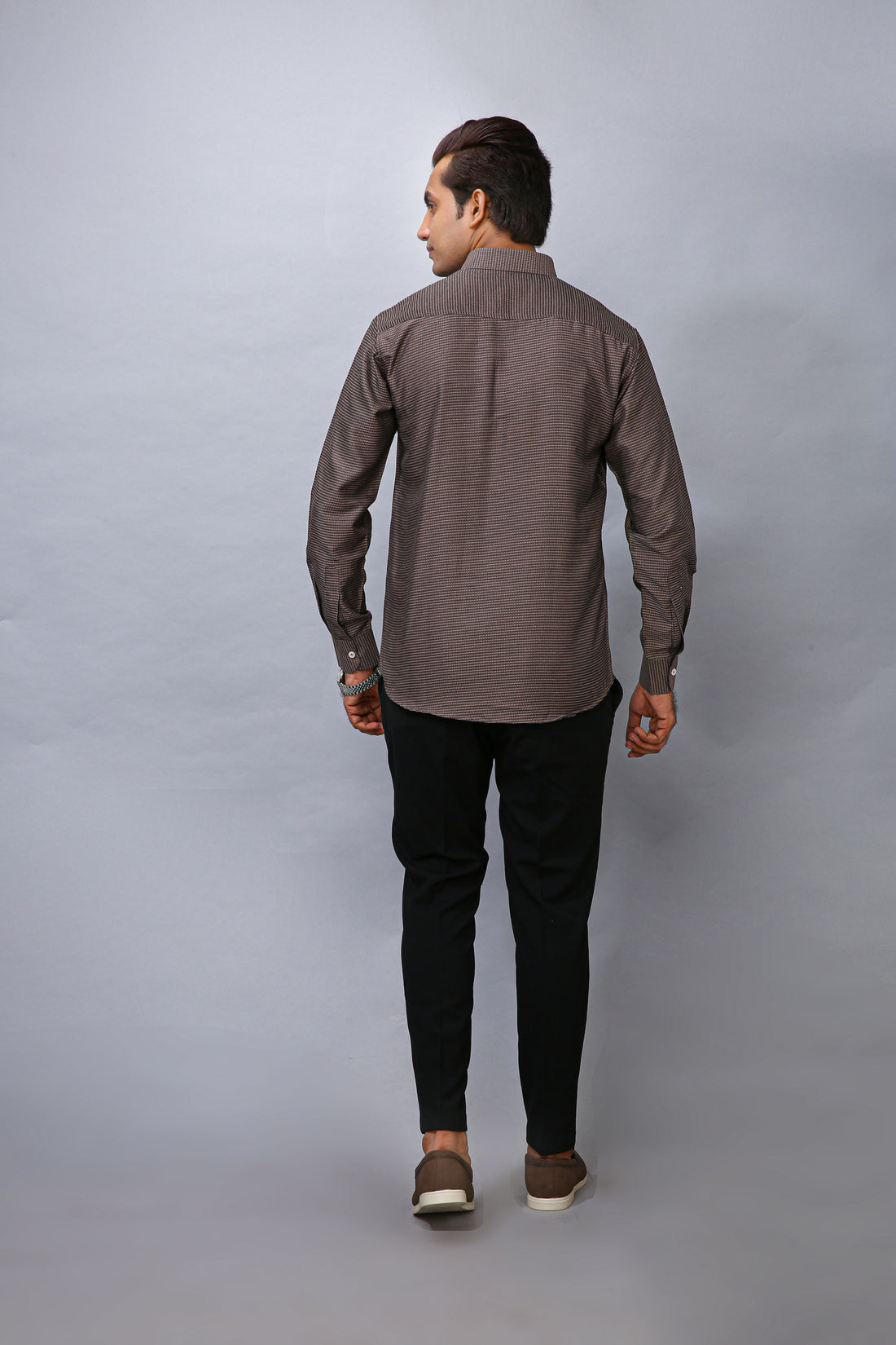 Chocolate Brown Men's Polyester Solid Shirt - Stylish | BOWLIFESTYLE