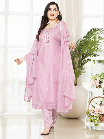 Gajri Organza Embroidered Kurta Set with Dupatta - Laxis