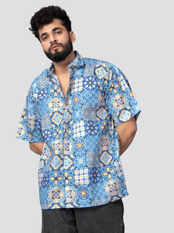 BOWLIFESTYLE Cotton Blend Regular Fit Printed Half Sleeves Men's Casual Shirt