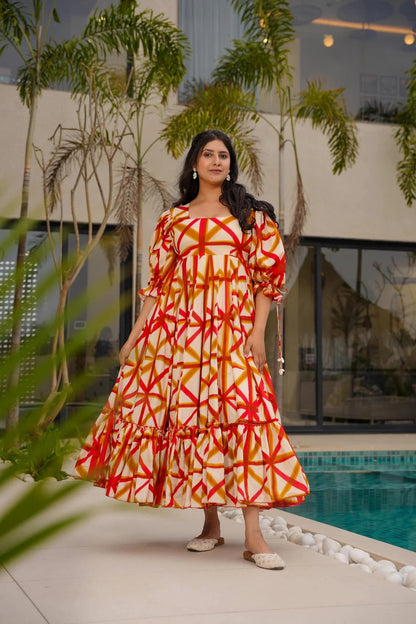 Women Dress - Orange